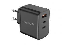 Dviced Wall charger 65W GaN 1 USB-A, 2 USB-C EU, Black (DV221012)